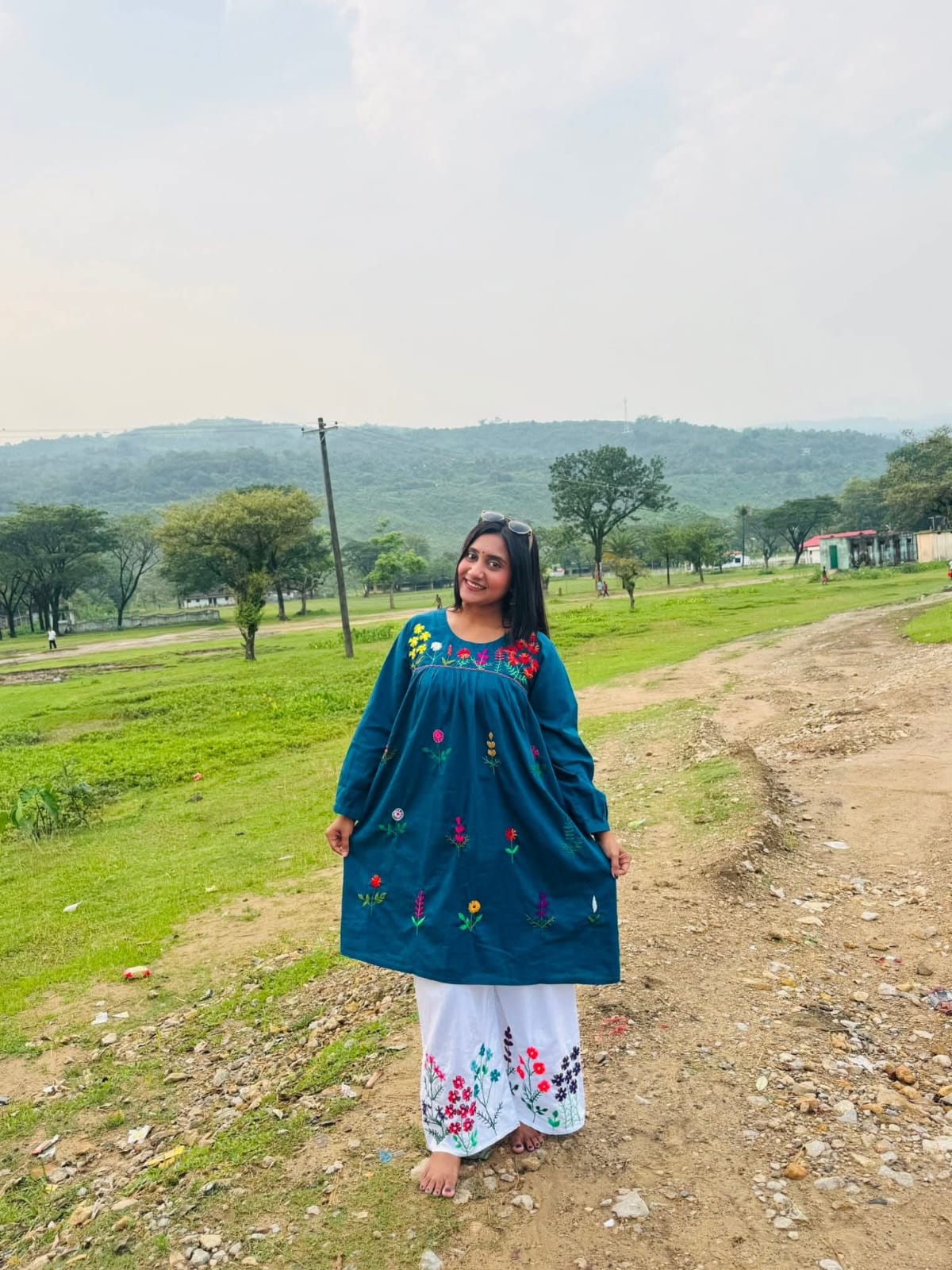 আঁখি আক্তার Sumaiya's Atelier ড্রেসে — influencer Akhi wearing our dress
