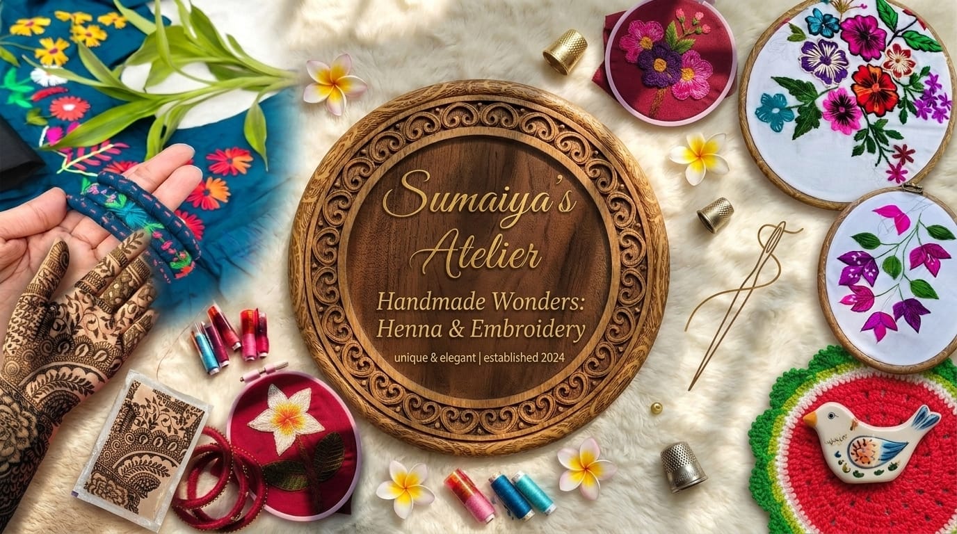 হাতে সেলাই করা এমব্রয়ডারি কালেকশন — hand embroidered collection cover