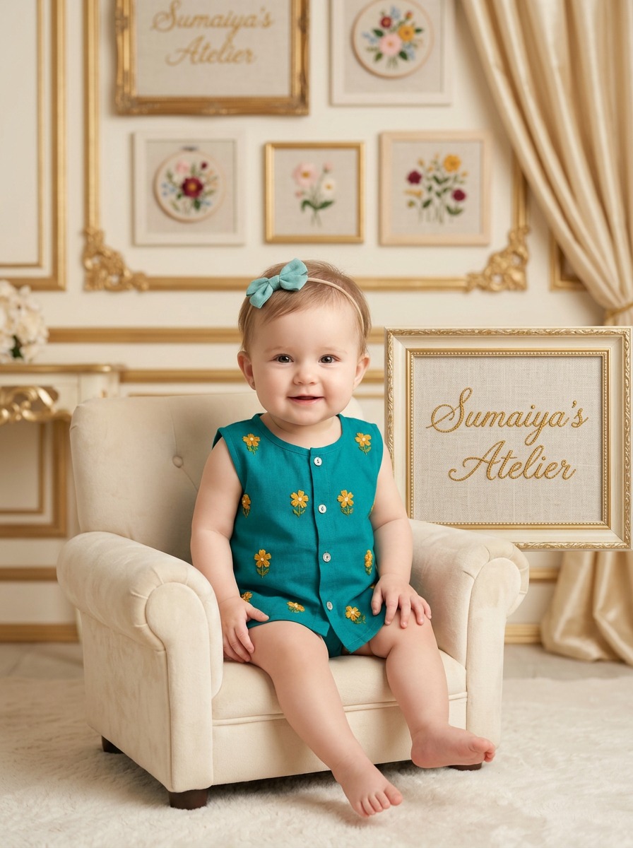 বেবি নিমা সেট — hand embroidered baby set